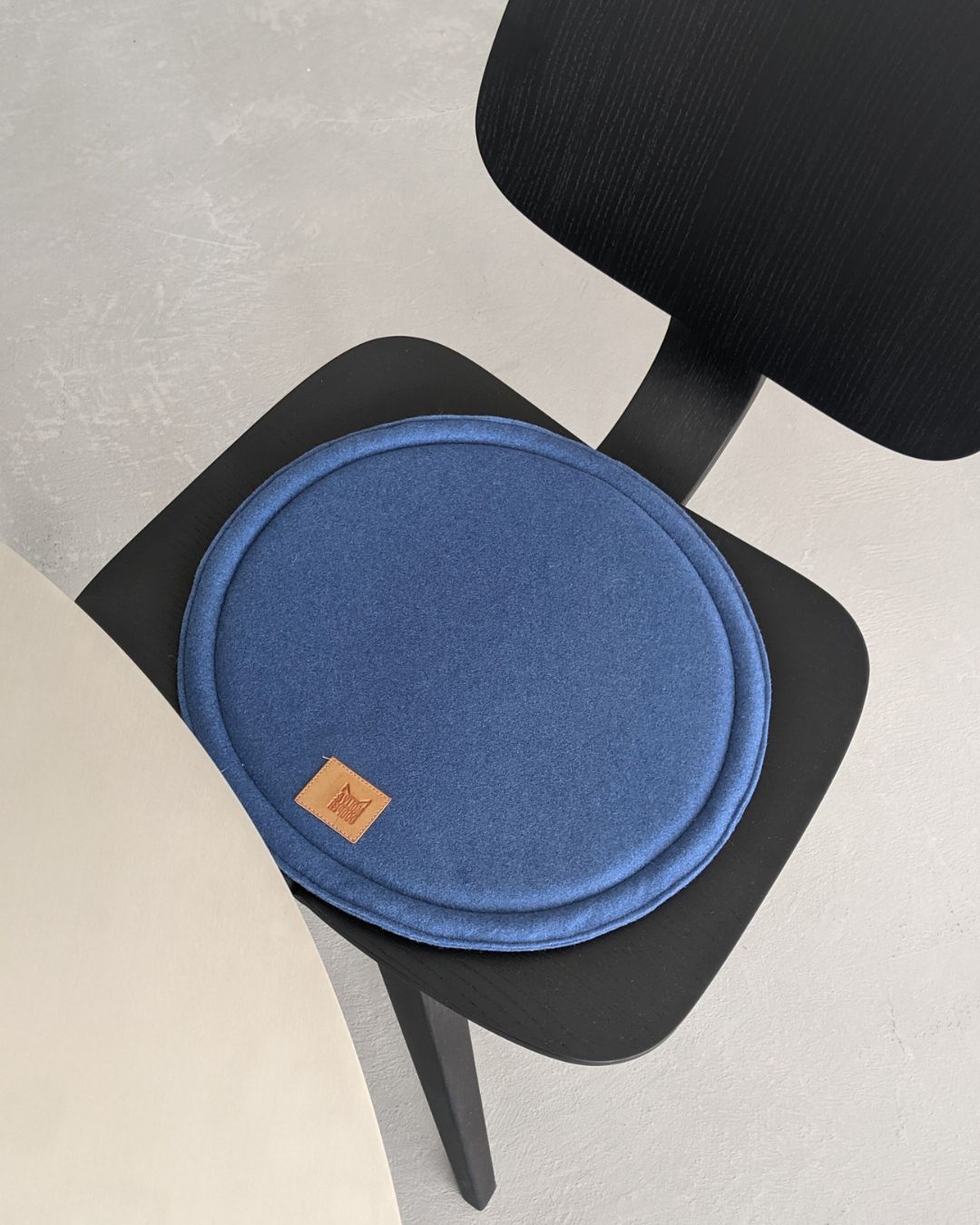 Round Felt Chair Cushions - blue